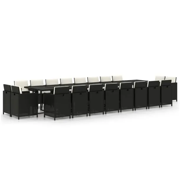 Zestaw Ogrodowy z Polirattanu: Stół 443x107x74 cm, Krzesła 52x56x85 cm,