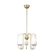 Lampy sufitowe - Złoty żyrandol z białymi, wąskimi kloszami ZM 1127 z serii MAGNUM - miniaturka - grafika 1