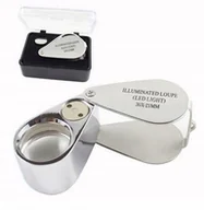 Mikroskopy i lupy - Lupa jubilerska kieszonkowa lupka 30x łezka chrom led 21007 - miniaturka - grafika 1