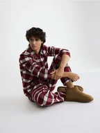 Moda i Uroda OUTLET - Reserved - Dwuczęściowa piżama w kratę - czerwony - miniaturka - grafika 1