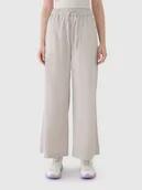 Spodnie damskie - 4F Spodnie damskie casual z szerokimi nogawkami 4FWSS25TTROF1012-83S Brązowy Roz. M - miniaturka - grafika 1