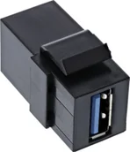 Adaptery i przejściówki - Adapter USB InLine InLine® USB 3.2 Snap-In module, USB-A F/F, 90° angled, black housing - miniaturka - grafika 1