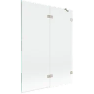Parawany nawannowe - Mexen Lunar parawan nawannowy 2-skrzydłowy prawy 130 x 150 cm, transparent, nikiel szczotkowany - 897-130-100-97-00-P - miniaturka - grafika 1