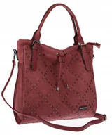 Torebki damskie - Torebka Damska Listonoszka Shopper Modna Duża Torba na Ramię CH6685 Bordowa - miniaturka - grafika 1