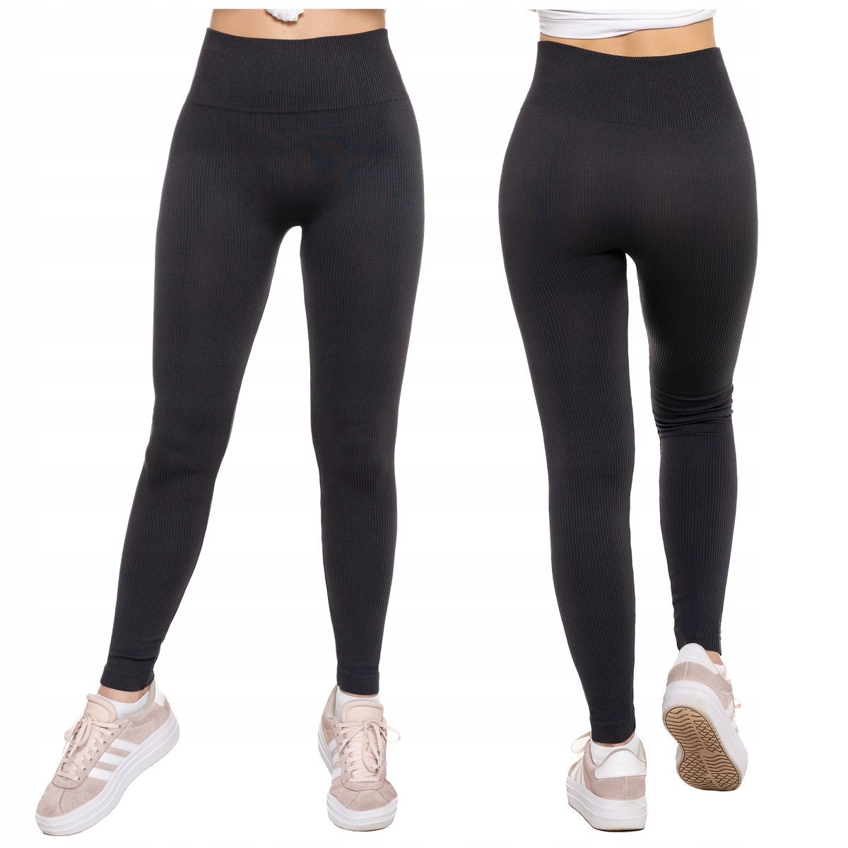 Legginsy Wysoki Stan Kryjące Getry Klasyczne Miękkie Wygodne MORAJ L/XL