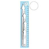 Wyposażenie pokoiku dziecięcego - Miarka wzrostu ścienna Strzałki Niebieska Biały Podkład Plexi - miniaturka - grafika 1