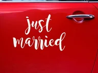 Wesele i ślub - Naklejka ślubna na samochód - Just married - miniaturka - grafika 1
