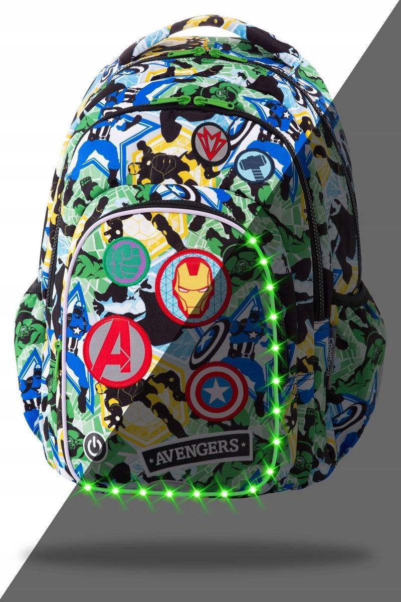 PLECAK SZKOLNY ŚWIĘCĄCY LEDOWY COOLPACK 26L MARVEL AVENGERS