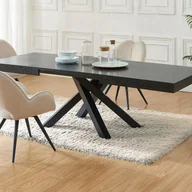 Stoły - Stół jadalniany rozkładany 6- do 10-osobowy z MDF i metalu – Czarny – CATONAV - miniaturka - grafika 1