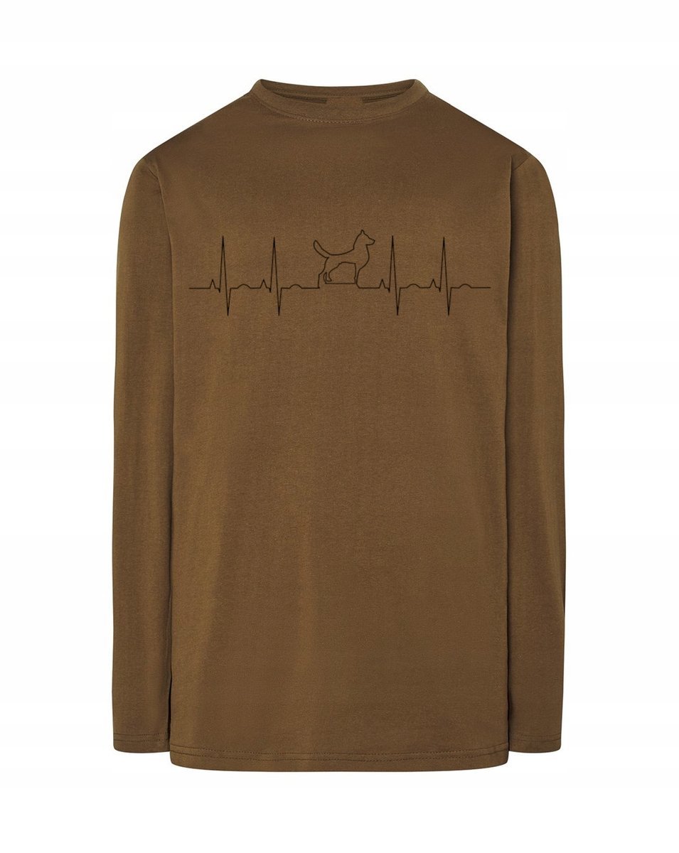 Longsleeve męski nadruk EKG bicie PIES r.XXL