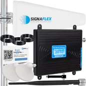 Wzmacniacze sygnału wifi - Zestaw Wzmacniacz LTE Signaflex GSM/UMTS/DCS BLACK LCD LS-GDW2 + T1 20dBi 10m + 2x Grzybek + Bat - miniaturka - grafika 1