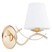 Lampy ścienne - Kinkiet ścienny Monza złoto-biały 1xE14x10W wym: 27 x 15 x 28 cm metal IP20 Alfa - miniaturka - grafika 1