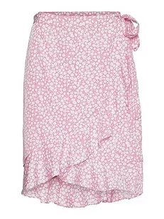 VERO MODA Vmhenna Wrap Short Skirt Ga Noos spódnica kopertowa, Geranium Pink/Aop:mini Henna Vic Aop, XL - Spódnice - miniaturka - grafika 1