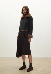 Stradivarius Kurtka z detalem ze sztucznego futra Ciemnoszary M - Kurtki damskie - miniaturka - grafika 1