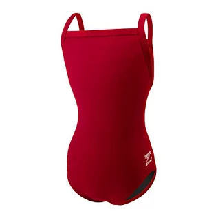 Stroje kąpielowe - Speedo Damski kostium kąpielowy jednoczęściowy wytrzymałość + Flyback jednolite kolory drużyny dla dorosłych Ciemnoczerwony 34 - grafika 1