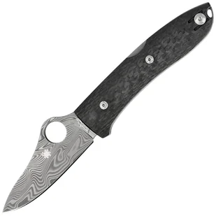 Nóż składany Spyderco SpyOpera Carbon Fiber, Plain Thor Damascus Sprint Run  (C255CFPD) - Noże - miniaturka - grafika 1
