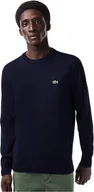 Swetry męskie - Lacoste Sweter męski z bawełny organicznej Niebieski, Rozmiar:XL - miniaturka - grafika 1