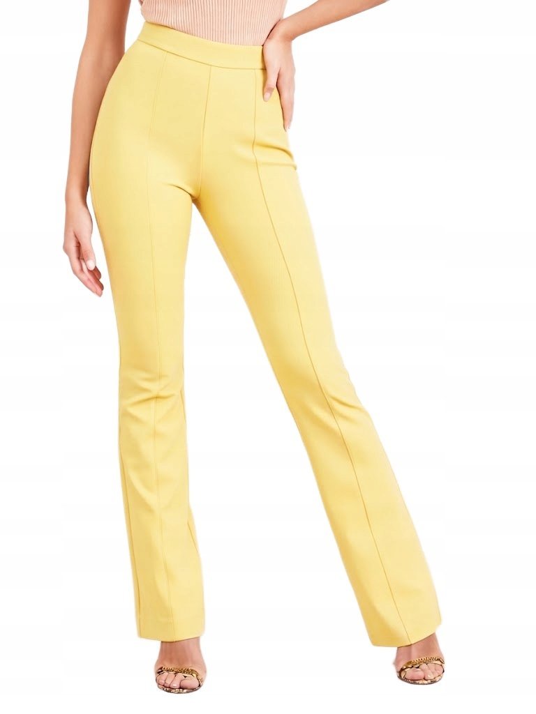 MARCIANO GUESS ŻÓŁTE ELEGANCKIE SPODNIE SZEROKIE 36 1GŁA