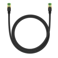 Kable miedziane - Baseus szybki kabel sieciowy RJ45 cat. 8 40Gbps 1m pleciony czarny - miniaturka - grafika 1