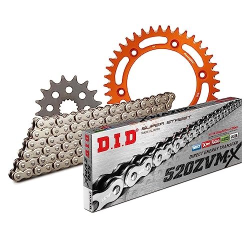 Zestaw łańcuchów DID Alu 520ZVM-X / 118 Endless Orange do KTM LC4 EXC EGS SX Enduro 620/640 ccm rok prod. 1997-2007