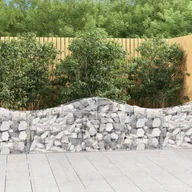 Ogrodzenia - VIDAXL Kosze gabionowe, 2 szt, 200x30x60/80 cm, galwanizowane żelazo - miniaturka - grafika 1