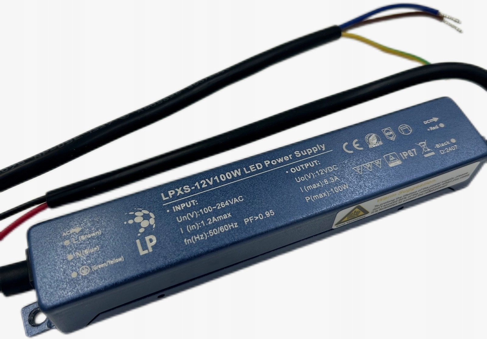 Zasilacz 100W 12V Hermetyczny Extra Slim IP67 Slim