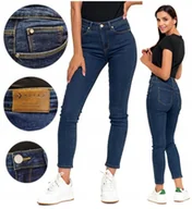 Spodnie damskie - Spodnie Jeansowe Damskie Jeansy Skinny Wysoki Stan Wygodne MORAJ r. 36 - miniaturka - grafika 1
