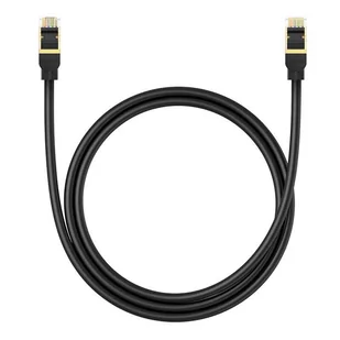 Kabel sieciowy kat. 8 Baseus Ethernet RJ45, 40Gbps, 1m (czarny) - Kable miedziane - miniaturka - grafika 2
