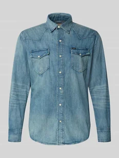 Koszula jeansowa o kroju regular fit z kołnierzykiem typu kent model ‘Icon’ - Koszule męskie - miniaturka - grafika 1