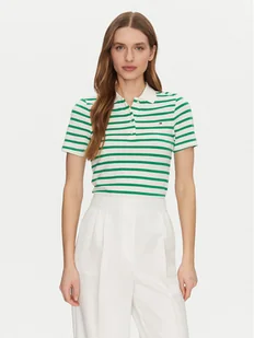 Tommy Hilfiger Polo 1985 WW0WW43225 Zielony Slim Fit - Koszulki sportowe damskie - miniaturka - grafika 1