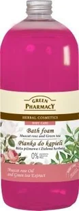 Green Pharmacy Pianka do kąpieli Róża piżmowa i Zielona herbata 1000ml - Kosmetyki do kąpieli - miniaturka - grafika 1