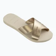 Klapki i japonki damskie - Klapki damskie Havaianas Aqua Metallic beige - miniaturka - grafika 1