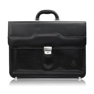 Teczki i aktówki - Aktówka męska skórzana do ręki i na ramię elegancka czarna S-45-BL - miniaturka - grafika 1