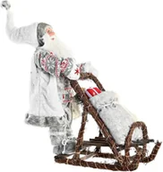 Ozdoby bożonarodzeniowe - Dekoracja świąteczna DKD Home Decor Father Christmas szare drewno 42 x 22 x 48 cm - miniaturka - grafika 1
