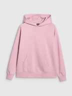 Bluzy damskie - Bluza dresowa nierozpinana z kapturem damska 4F 4FWMM00TSWSF1764-56S Różowy XS - miniaturka - grafika 1