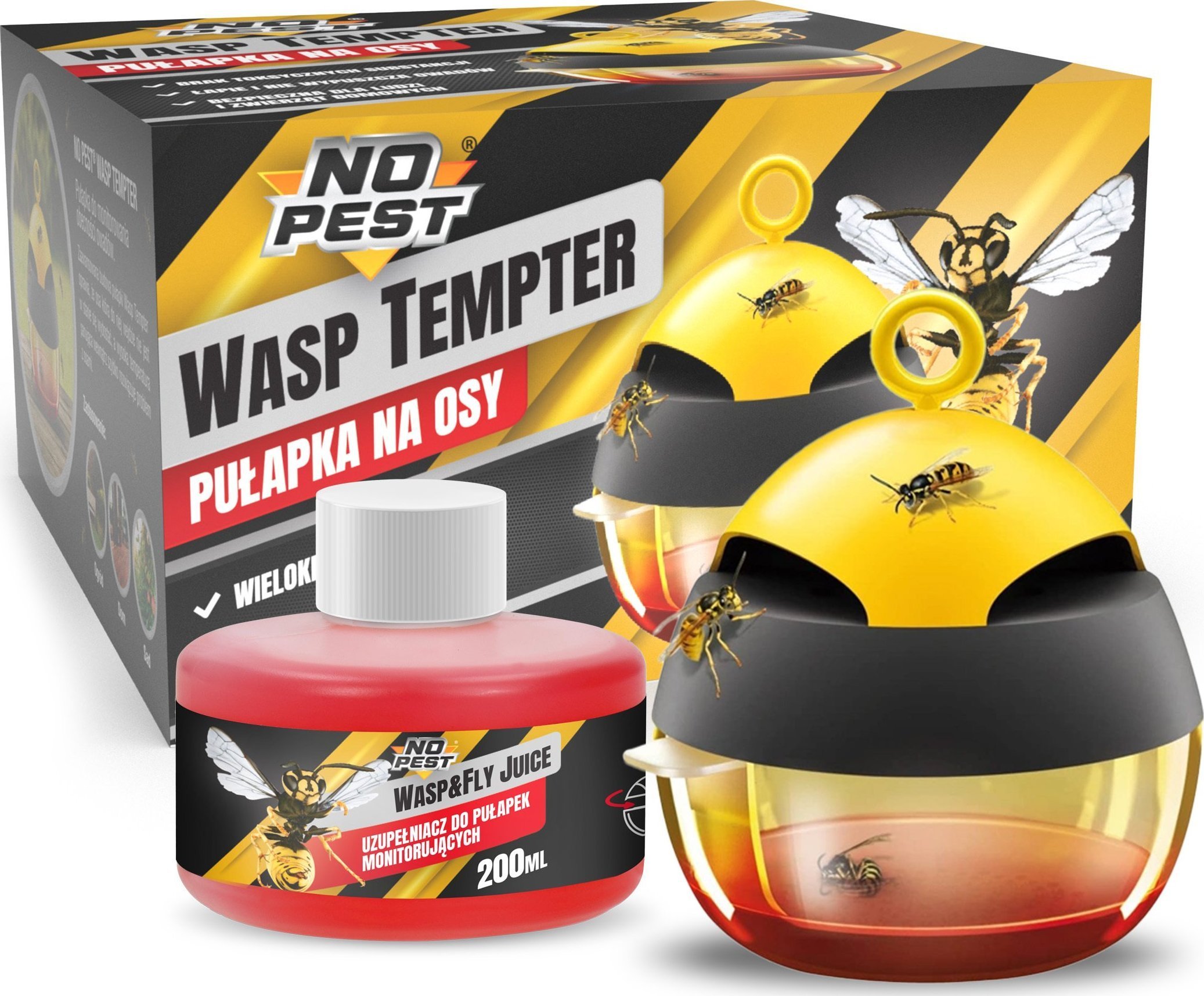 NO PEST Pułapka na Osy Wasp Tempter Środek Pułapka na Osy Szerszenie i Inne + Wabik 200ml