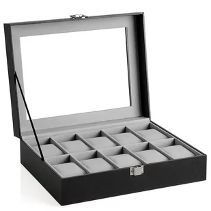 Organizer na biżuterię, kosmetyki ERGO hakano - WATCHSTORAGEBOX/BLACK/10SLOTS - Kosmetyczki, organizery i kuferki - miniaturka - grafika 1