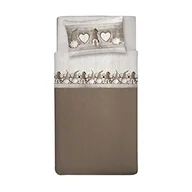 Pościel - PENSIERI DELICATI Komplet pościeli jednoosobowej 100% bawełna, komplet pościeli na łóżko jednoosobowe 90 x 200 cm, z prześcieradłem wierzchnim i 1 poszewką na poduszkę, wyprodukowano we Włoszech, wzór - miniaturka - grafika 1