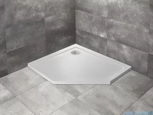 Radaway Doros Pt E Stone brodzik pięciokątny 100x80x5cm lewy biały SDRPT1080-01-04SL - Brodziki prysznicowe - miniaturka - grafika 1