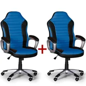 Fotele i krzesła biurowe - B2B Partner Fotel biurowy Sport 1+1 Gratis, czarno-niebieski 412076 - miniaturka - grafika 1