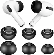 Akcesoria do słuchawek - Silikonowe Gumki Douszne do Apple AirPods Pro GEN 1/2/3 Komplet (S, M, L) czarne - miniaturka - grafika 1