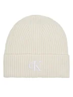 Czapki damskie - Calvin Klein Jeans Czapka Thick Embroidery Beanie K60K612321 Écru - miniaturka - grafika 1