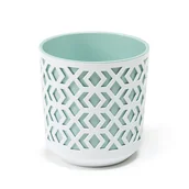 Donice - Doniczka z wkładem biały-miętowy Aztek 30 cm - miniaturka - grafika 1
