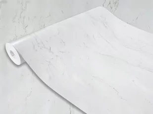 Okleina Samoprzylepna Meblowa Marmur Biały Na Regał Szafkę Meble 45x1500 - Meble modułowe i akcesoria - miniaturka - grafika 1