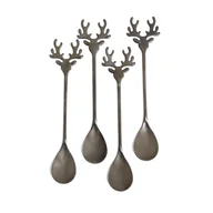 Zestawy sztućców - Zestaw REINDEER łyżeczek czarnych, 4 szt., 13 cm HOMLA - miniaturka - grafika 1