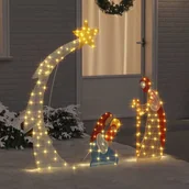 Ozdoby bożonarodzeniowe - vidaXL Scena Betlejemska Ciepła biel 149 x32 x 127.5 cm Poliester - miniaturka - grafika 1