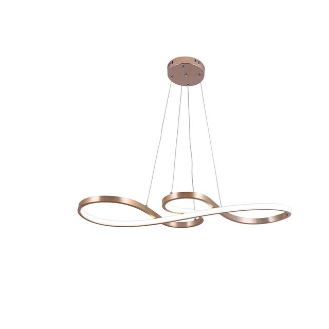 Lampa wisząca, skandynawski design, oświetlenie wewnętrzne LED, złota L75cm 50W, ściemniana pilotem