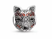 Pandora Valerio.pl Rodowany srebrny charms do głowa lisa lisek lis fox cyrkonie srebro 925 CHARM188 CHARM188