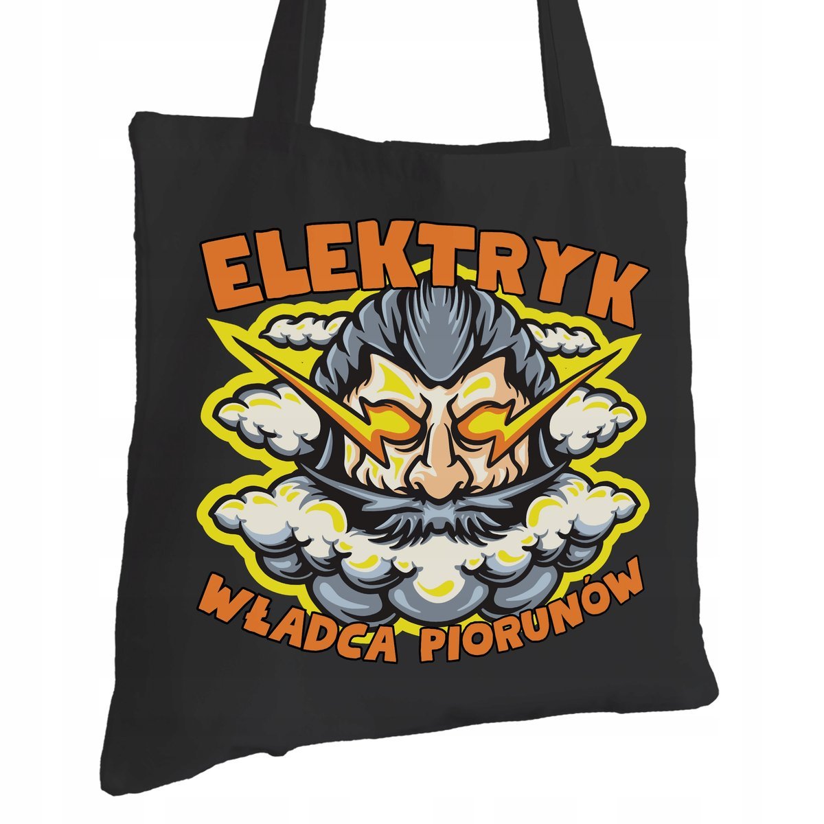 Torba Bawełniana dla Elektryka Czarna Na Prezent ekologiczna Trwały Nadruk