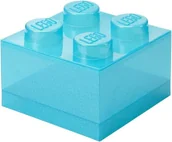 Pojemniki na zabawki - Lego Brick 4 40090802 jasnoniebieski przeźroczysty - miniaturka - grafika 1